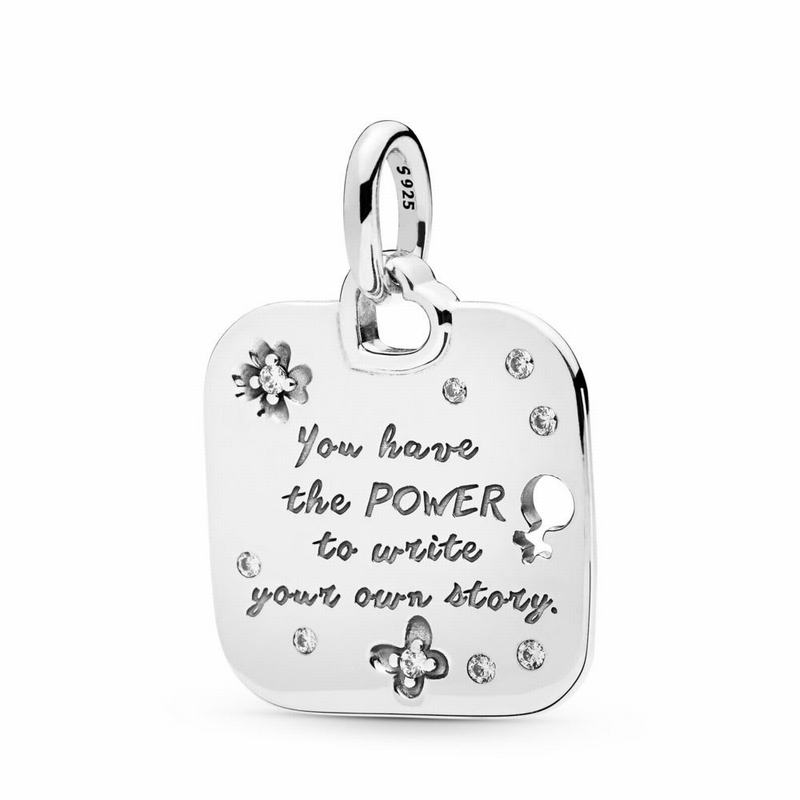 Pandora Female Empowerment Motto Pendant Silver Egypt HG6587091